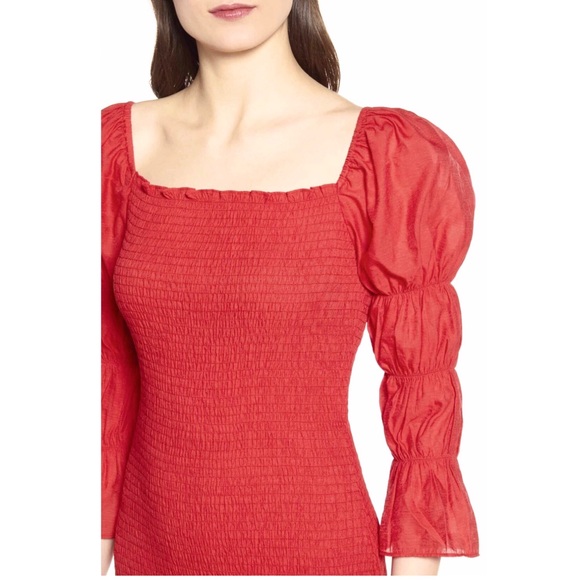 J.O.A Smock Puffed Bodycon Mini Dress - Picture 6 of 14